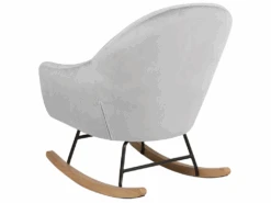 Fauteuil à Bascule En Velours Gris Clair OXIE -Deco.fr Soldes Boutique fauteuil 16682555 1