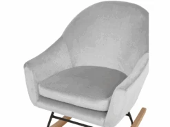 Fauteuil à Bascule En Velours Gris Clair OXIE -Deco.fr Soldes Boutique fauteuil 16682557 1