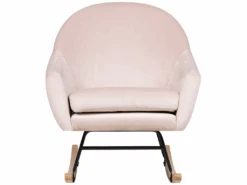 Fauteuil à Bascule En Velours Rose OXIE 13 Fauteuil à Bascule En Velours Rose OXIE -Deco.fr Soldes Boutique fauteuil 16682919 1