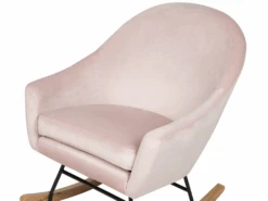Fauteuil à Bascule En Velours Rose OXIE 16 Fauteuil à Bascule En Velours Rose OXIE -Deco.fr Soldes Boutique fauteuil 16682925 1