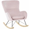 Chaise à Bascule En Velours Rose ELLAN -Deco.fr Soldes Boutique fauteuil 16683025