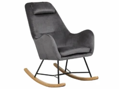 Chaise à Bascule Grise Foncée ARRIE