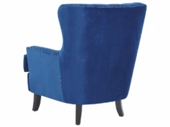 Fauteuil Style Chesterfield En Tissu Bleu Marine VIBORG II -Deco.fr Soldes Boutique fauteuil 16683927 1