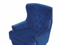 Fauteuil Style Chesterfield En Tissu Bleu Marine VIBORG II -Deco.fr Soldes Boutique fauteuil 16683929 1