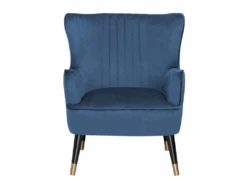 Fauteuil En Velours Bleu VARBERG -Deco.fr Soldes Boutique fauteuil 16686017