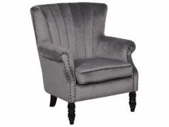 Fauteuil En Velours Gris SVEDALA