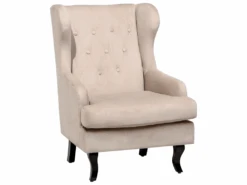 Fauteuil En Velours Beige ALTA