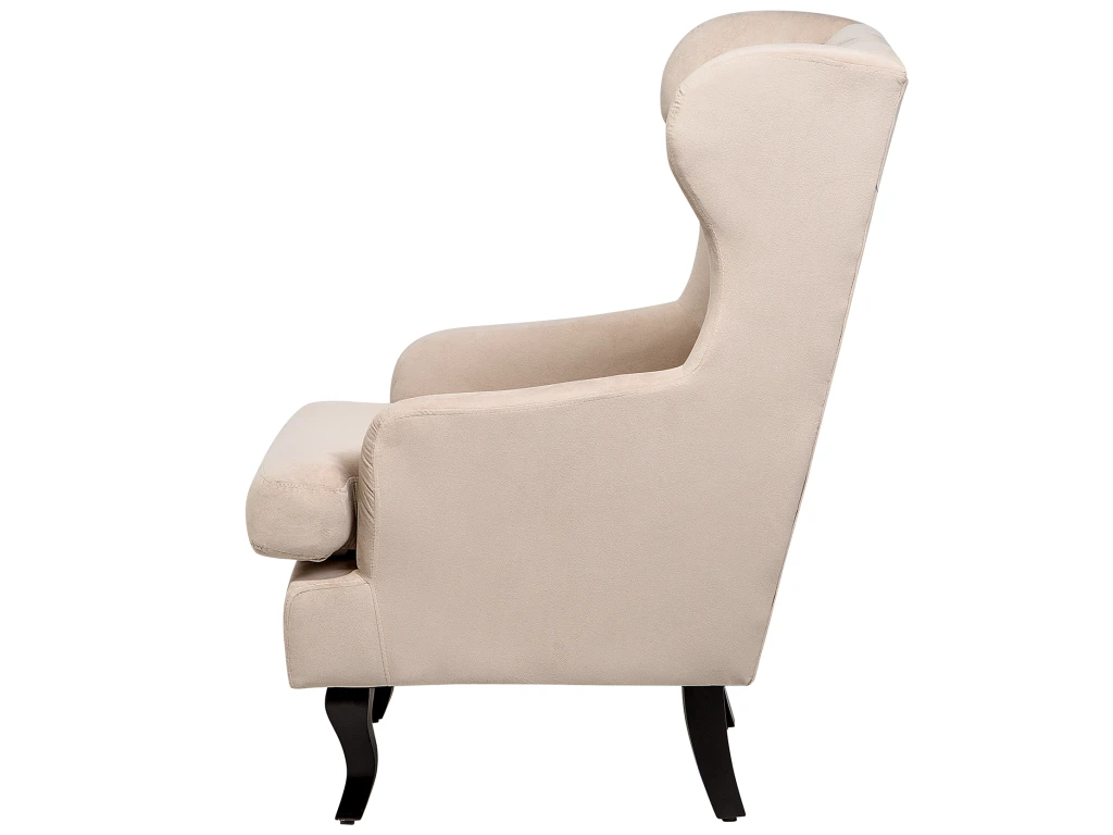 Fauteuil En Velours Beige ALTA 5 Fauteuil En Velours Beige ALTA – Image 5