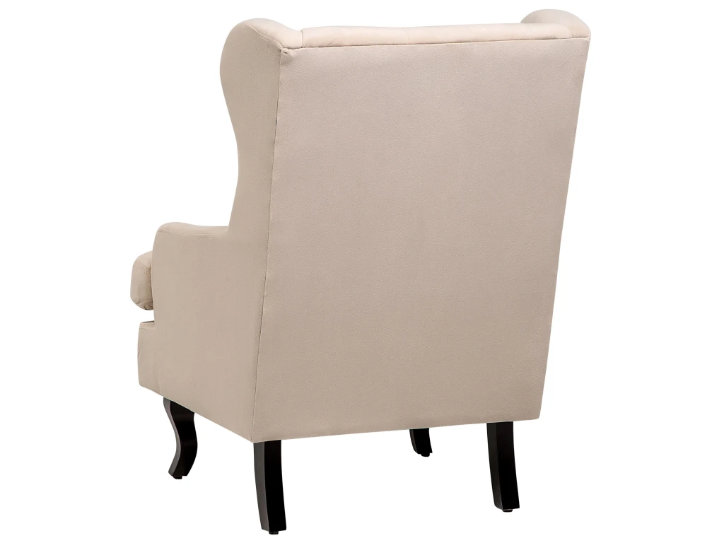 Fauteuil En Velours Beige ALTA 6 Fauteuil En Velours Beige ALTA – Image 6