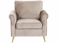 Fauteuil En Velours Taupe VIETAS 12 Fauteuil En Velours Taupe VIETAS -Deco.fr Soldes Boutique fauteuil 16686783