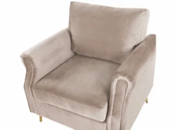 Fauteuil En Velours Taupe VIETAS 14 Fauteuil En Velours Taupe VIETAS -Deco.fr Soldes Boutique fauteuil 16686787
