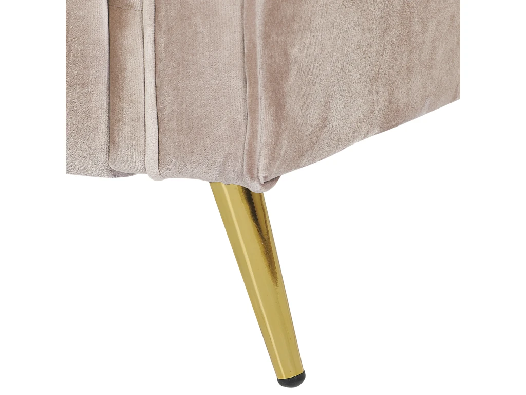 Fauteuil En Velours Taupe VIETAS 7 Fauteuil En Velours Taupe VIETAS – Image 7