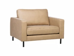 Fauteuil En Cuir PU Beige SAVALEN