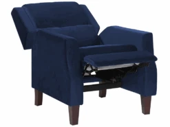 Fauteuil De Relaxation En Velours Bleu Marine EGERSUND -Deco.fr Soldes Boutique fauteuil 17139089 1