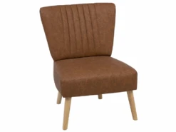 Fauteuil En Cuir PU Marron VAASA