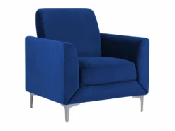 Fauteuil En Velours Bleu Marine FENES