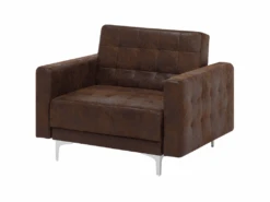 Fauteuil En Cuir PU Marron ABERDEEN -Deco.fr Soldes Boutique fauteuil 17475535