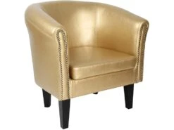 Fauteuil Chesterfield Avec Repose Pied En Synthétique Avec éléments Décoratifs En Cuivre Couleur Au Choix Chaise Cabriolet Tabouret Pouf Meuble De Salon Doré 01_0000100 -Deco.fr Soldes Boutique fauteuil 17553703