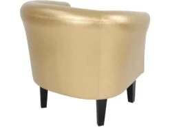Fauteuil Chesterfield Avec Repose Pied En Synthétique Avec éléments Décoratifs En Cuivre Couleur Au Choix Chaise Cabriolet Tabouret Pouf Meuble De Salon Doré 01_0000100 -Deco.fr Soldes Boutique fauteuil 17553707
