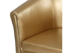 Fauteuil Chesterfield Avec Repose Pied En Synthétique Avec éléments Décoratifs En Cuivre Couleur Au Choix Chaise Cabriolet Tabouret Pouf Meuble De Salon Doré 01_0000100 -Deco.fr Soldes Boutique fauteuil 17553709