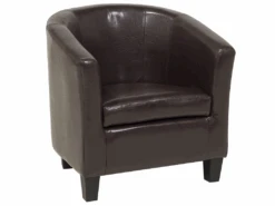 Fauteuil Club En Cuir PU Marron BORWICK