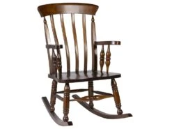 FLAMINGO - Fauteuil à Bascule En Bois D'acajou Couleur Marron