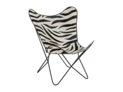 Chaise Lounge Peau De Zèbre Piétement épingle - HOHA