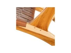 Fauteuil Teck/Cuir Tressé Cognac Avec Coussin - ESSAOUIRA -Deco.fr Soldes Boutique fauteuil 17628559