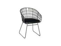 Fauteuil Rotin Gris/Métal - CARAMELO