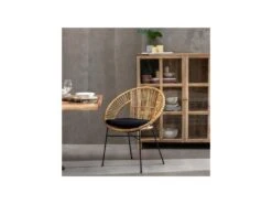 Fauteuil Arrondi Rotin Naturel/Métal - MAÏNA -Deco.fr Soldes Boutique fauteuil 17636629