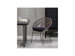 Fauteuil Arrondi Rotin Gris/Métal - MAÏNA 7 Fauteuil Arrondi Rotin Gris/Métal - MAÏNA -Deco.fr Soldes Boutique fauteuil 17636665