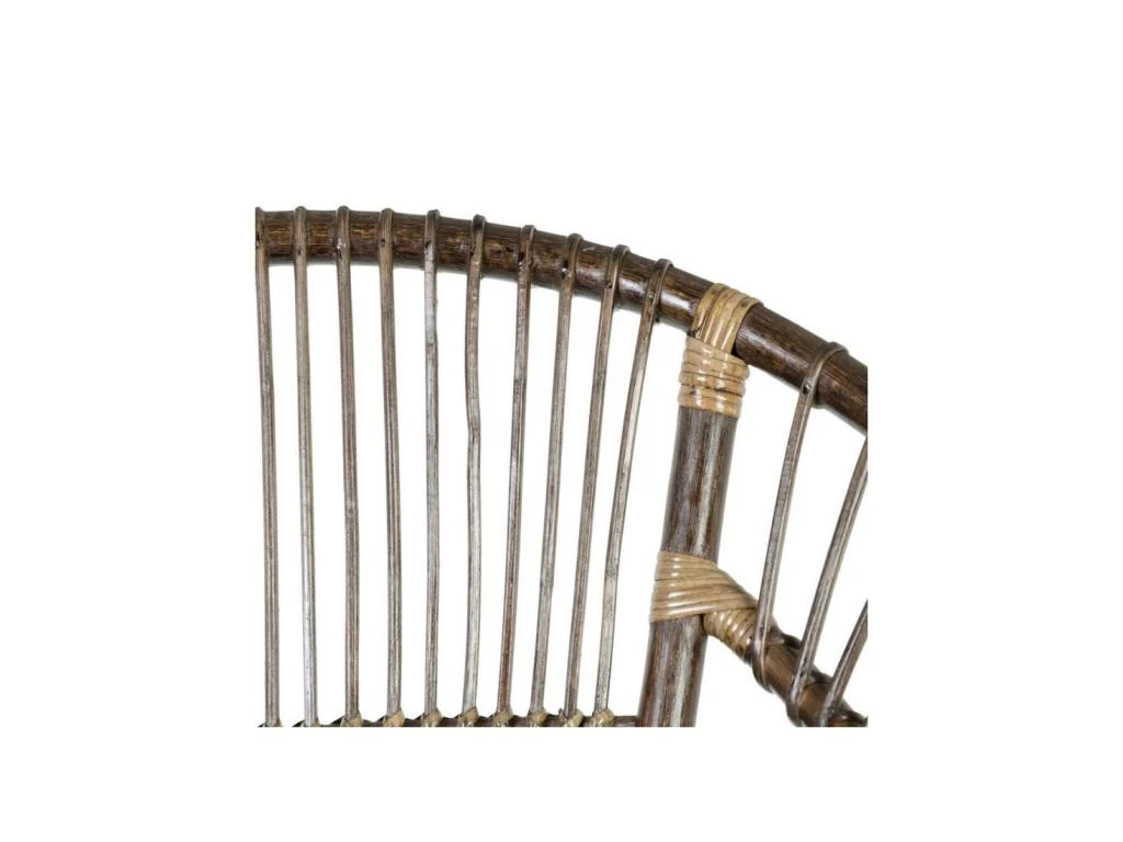 Fauteuil Arrondi Rotin Gris/Métal - MAÏNA 5 Fauteuil Arrondi Rotin Gris/Métal - MAÏNA – Image 5