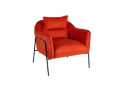 Fauteuil + Coussin Tissu/Métal Orange - AIMA