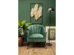 Fauteuil En Velours Pieds En Bois Bicolores Royal Vert Foncé -Deco.fr Soldes Boutique fauteuil 17952553