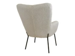 FINTRY - Fauteuil Imitation Laine Greige Et Piétement Acier Noir -Deco.fr Soldes Boutique fauteuil 18184995