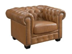 Fauteuil Chesterfield BRENTON 100% Cuir De Buffle Premium - Caramel Vintage 5 Fauteuil Chesterfield BRENTON 100% Cuir De Buffle Premium - Caramel Vintage -Deco.fr Soldes Boutique fauteuil 1830427
