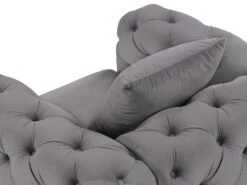 Fauteuil Chesterfield En Velours Anthracite EDWINA 8 Fauteuil Chesterfield En Velours Anthracite EDWINA -Deco.fr Soldes Boutique fauteuil 18365277