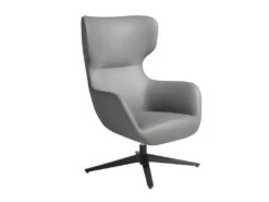 Fauteuil Pivotant En Croûte De Cuir Gris 5101 ANGEL CERDA