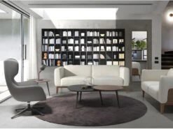 Fauteuil Pivotant En Croûte De Cuir Gris 5101 ANGEL CERDA -Deco.fr Soldes Boutique fauteuil 18429103