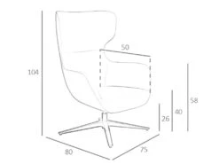 Fauteuil Pivotant En Croûte De Cuir Gris 5101 ANGEL CERDA -Deco.fr Soldes Boutique fauteuil 18429105