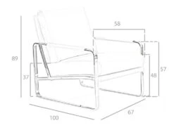 Fauteuil En Croûte De Cuir Et Pieds En Acier 5026 ANGEL CERDA -Deco.fr Soldes Boutique fauteuil 18430005