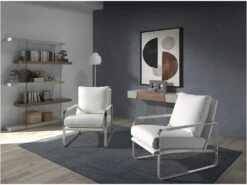 Fauteuil En Croûte De Cuir Et Pieds En Acier 5026 ANGEL CERDA -Deco.fr Soldes Boutique fauteuil 18430013