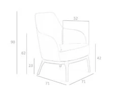 Fauteuil En Croûte De Cuir Et Pieds En Bois 5043 ANGEL CERDA -Deco.fr Soldes Boutique fauteuil 18430145