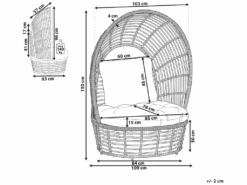 Fauteuil Cocon En Rotin Clair Et Coussin Beige LIDO 12 Fauteuil Cocon En Rotin Clair Et Coussin Beige LIDO -Deco.fr Soldes Boutique fauteuil 18447611