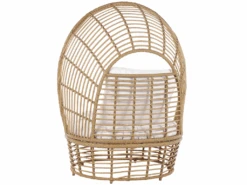 Fauteuil Cocon En Rotin Clair Et Coussin Beige LIDO 16 Fauteuil Cocon En Rotin Clair Et Coussin Beige LIDO -Deco.fr Soldes Boutique fauteuil 18447619