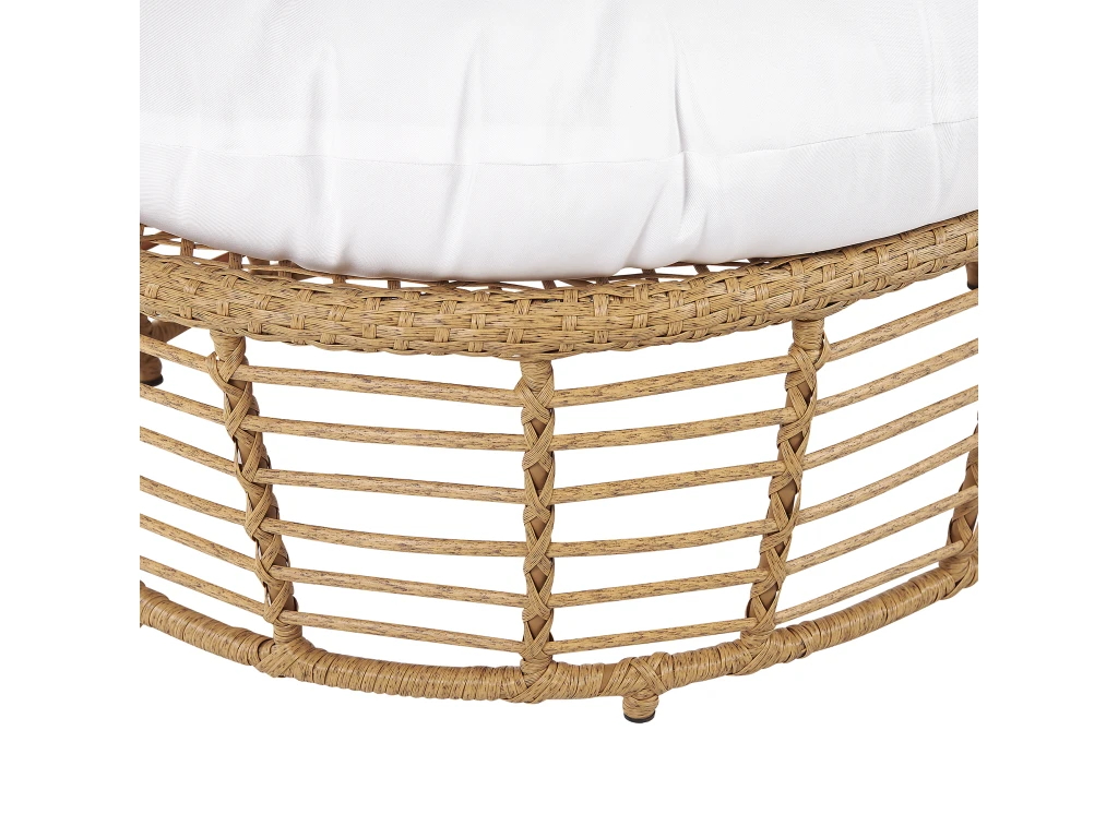 Fauteuil Cocon En Rotin Clair Et Coussin Beige LIDO 8 Fauteuil Cocon En Rotin Clair Et Coussin Beige LIDO – Image 8