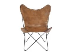 Chaise Lounge Cuir/Métal Cognac Patiné - HOHA 9 Chaise Lounge Cuir/Métal Cognac Patiné - HOHA -Deco.fr Soldes Boutique fauteuil 18752705