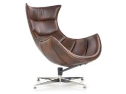 Fauteuil Design En Cuir Reconstitué 86 Cm X 84 Cm X 96 Cm- Marron