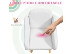 Fauteuil Enfant Design Scandinave Nuage - Piètement PP Aspect Bois Clair Tissu Polaire Blanc -Deco.fr Soldes Boutique fauteuil 18852461