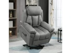 Fauteuil De Relaxation électrique Fauteuil Releveur Inclinable Avec Repose-pied Ajustable Tissu Gris